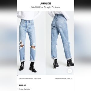 Agolde mid rise 90s loose fit jeans NWT